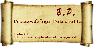Brassoványi Petronella névjegykártya